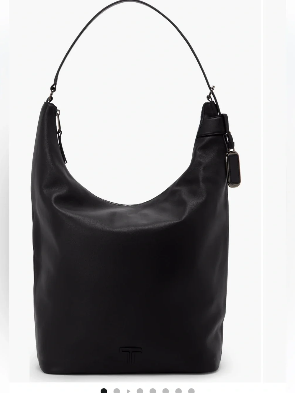Tumi Black Leather Hobo with Minimal Hardware